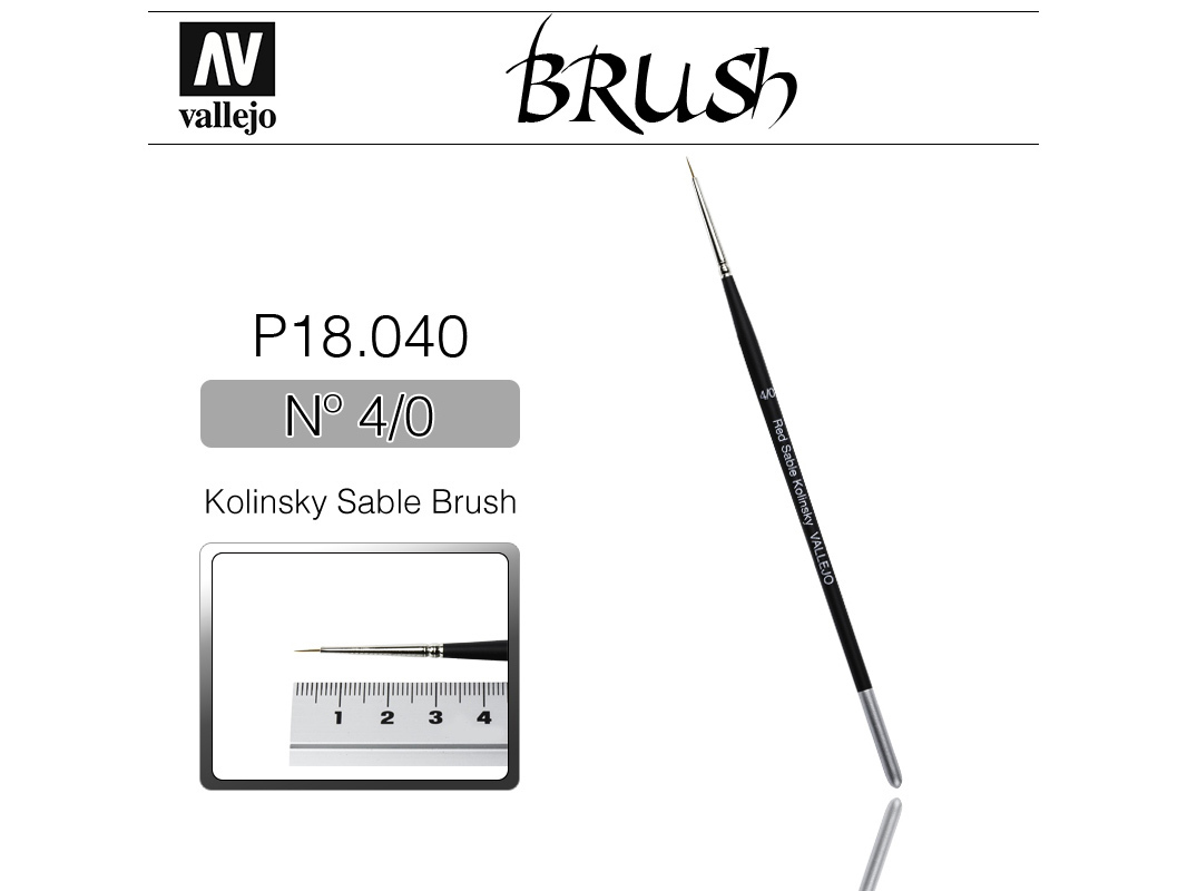 Vallejo Brush P18040 Kolinsky Sable Brush No.4/0