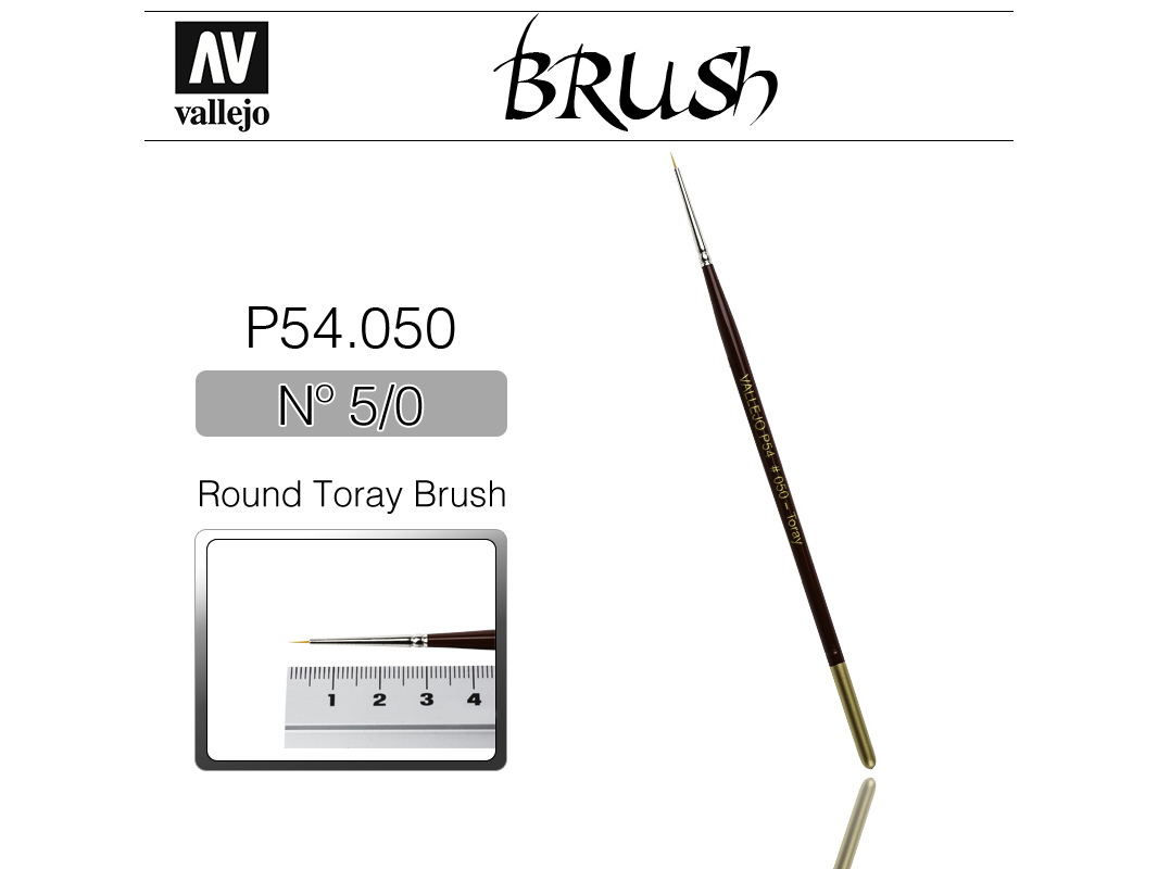 Vallejo Brush Synthetic P54050 Round Toray Brush No.5/0