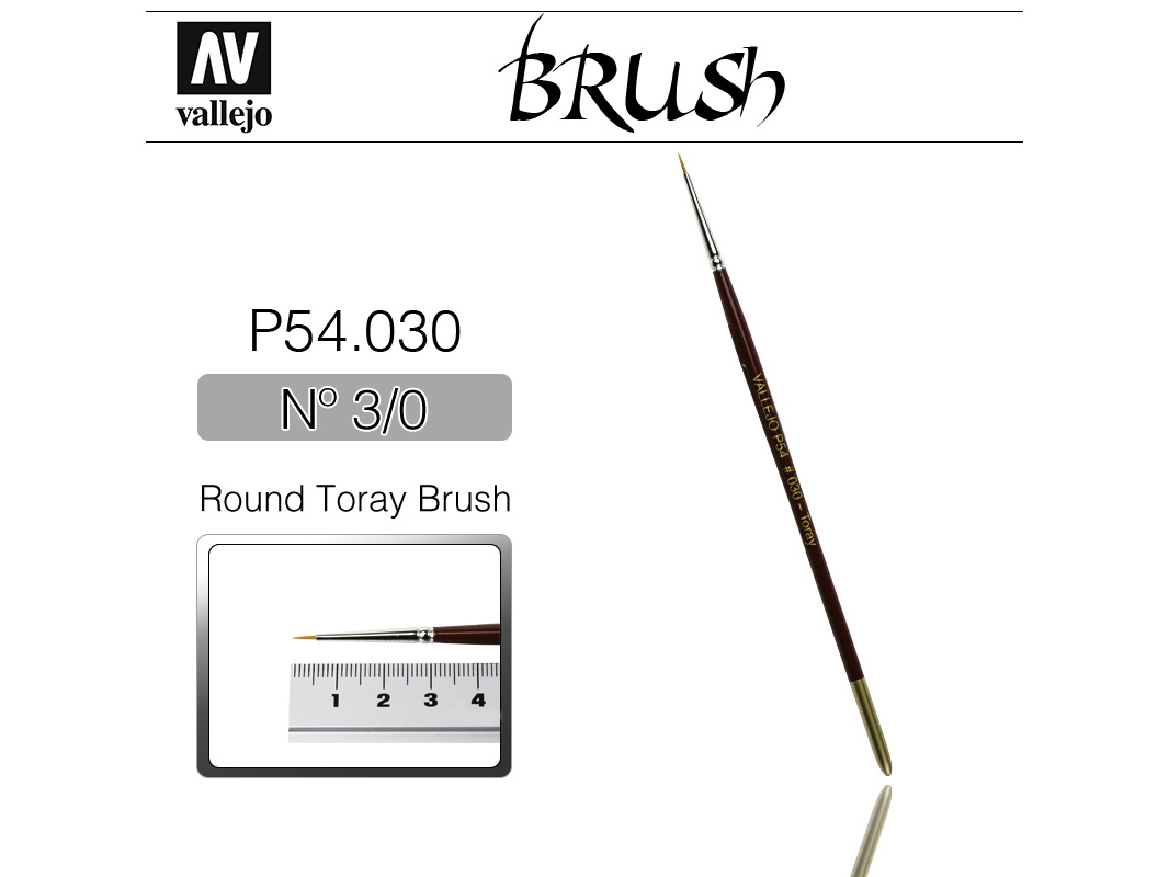 Vallejo Brush Synthetic P54030 Round Toray Brush No.3/0