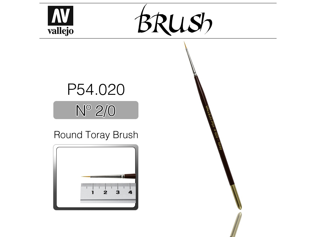 Vallejo Brush Synthetic P54020 Round Toray Brush No.2/0