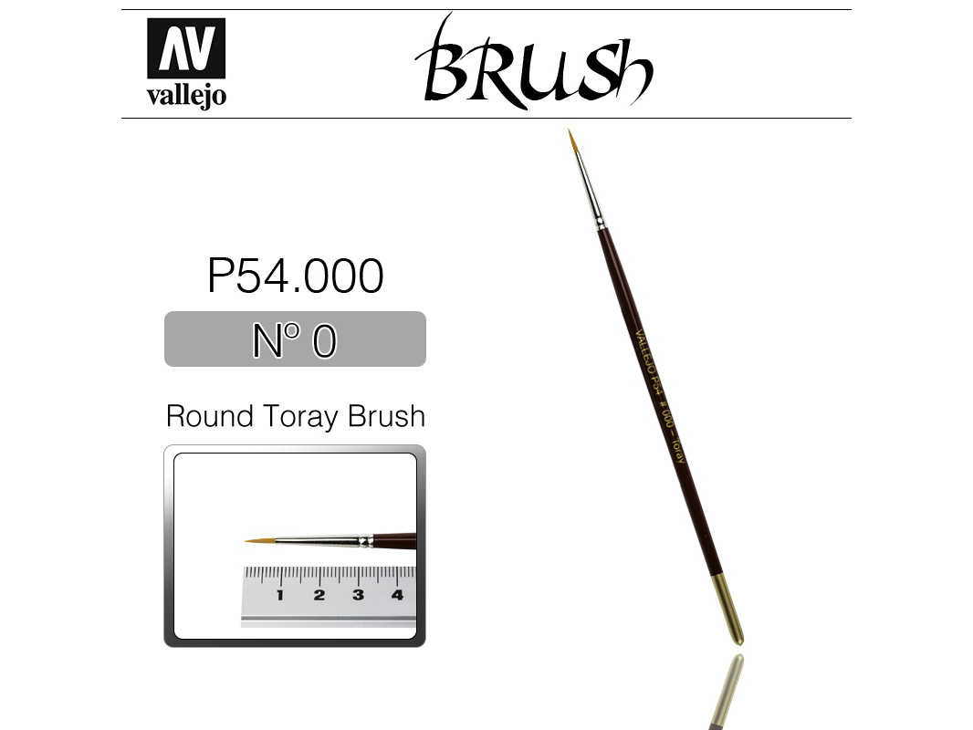 Vallejo Brush Synthetic P54000 Round Toray Brush No.0