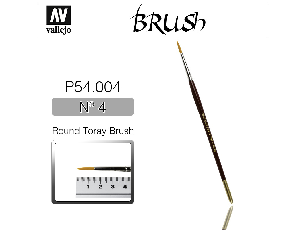 Vallejo Brush Synthetic P54004 Round Toray Brush No.4