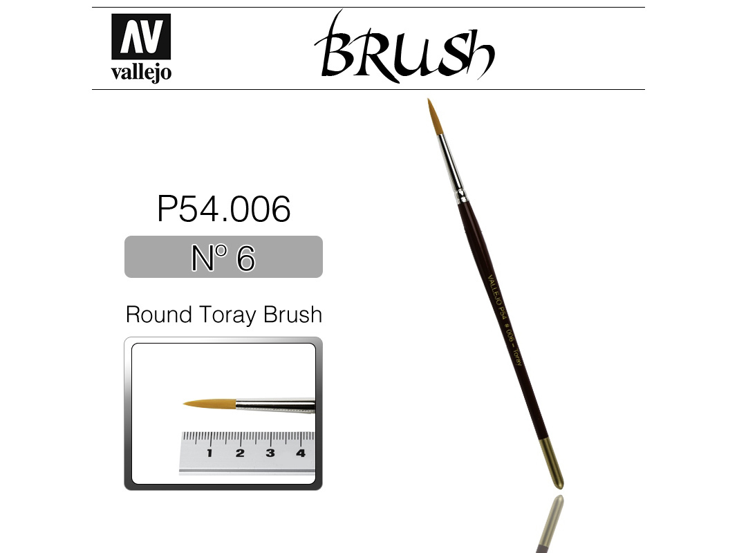 Vallejo Brush Synthetic P54006 Round Toray Brush No.6
