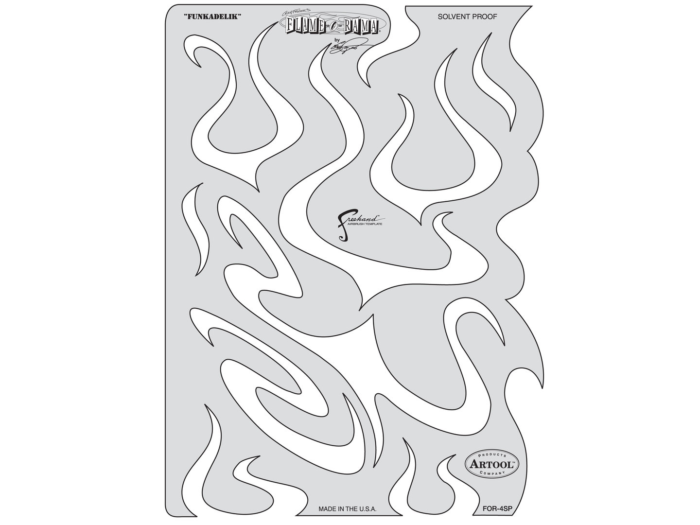 ARTOOL FOR 4 Freehand Airbrush Template Flame-o-rama Funkadelik by Craig Fraser