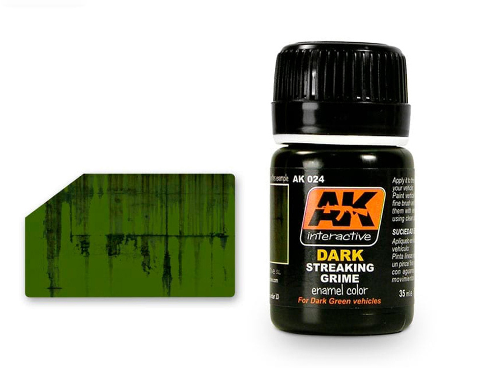 AK Weathering AK024 STREAKING GRIME FOR DARK VEHICLES (35ml)
