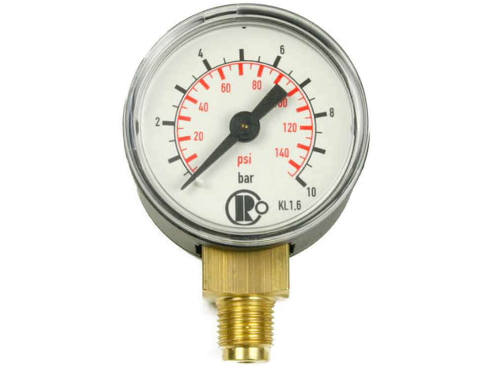 Harder & Steenbeck 132050 manometer lateral connection G1/8" (to 10 bar) for oil-compressors